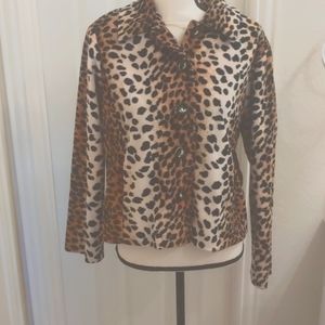 Velour leopatd print jacket.  Like new